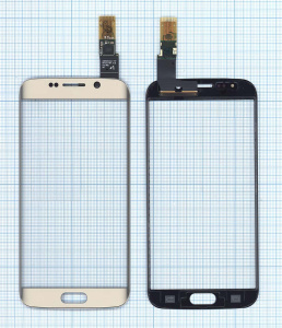 Сенсорное стекло (тачскрин) для Samsung Galaxy S6 Edge SM-G925F золотистое