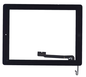 Сенсорное стекло (тачскрин) для iPad 4 черное с кнопкой OEM