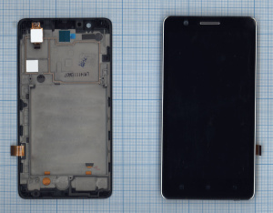 Дисплей для Lenovo A536 черный с рамкой