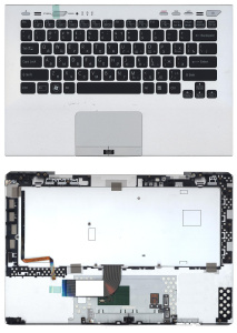 Топкейс для Sony Vaio VPC-SB VPC-SD серебристый (for fingerprint reader)