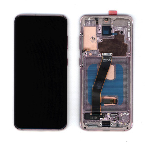 Дисплей для Samsung Galaxy S20 SM-G980F розовый с рамкой