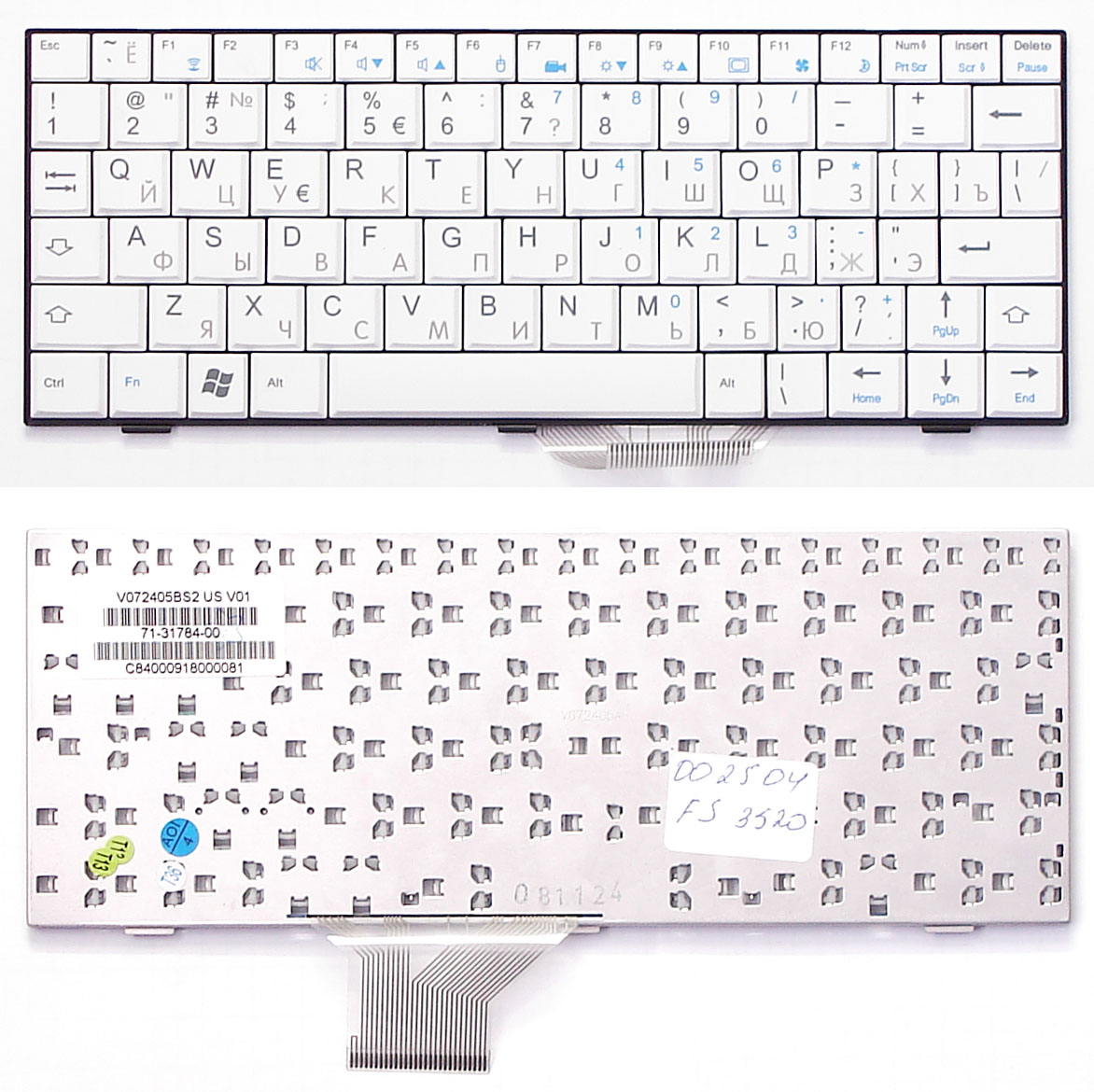 002504_Klaviatura_dlya_noutbuka_Fujitsu_Siemens_Amilo_Mini_Ui_3520_belaya_3727