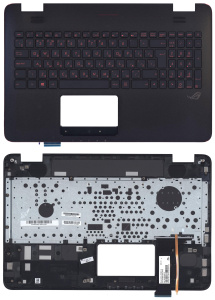 Топкейс для Asus G551, N551 черный, красная подсветка