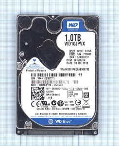 Жесткий диск WD Blue 2.5" 1TB, SATA II, WD10JPVX
