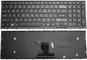 Клавиатура для ноутбука Sony Vaio VPC-EB черная с черной рамкой