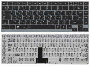 Клавиатура для ноутбука Toshiba Satellite U900 U920T U840 U800 черная с серой рамкой