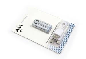 Аккумуляторная батарейка (АAА) с зарядкой Type-C 2 шт.