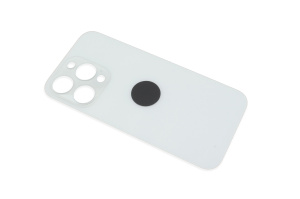 Задняя крышка (стекло) для iPhone 14 Pro (A2891) в сборе со стеклом камеры (широкий вырез) белая