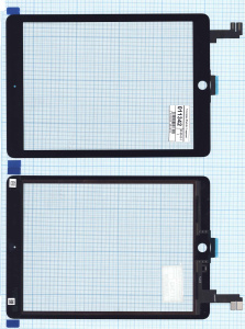 Сенсорное стекло (тачскрин) для iPad Air 2 (A1566, A1567) черное OEM