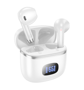 Наушники HOCO EQ1 Music беспроводные с док станцией TWS, Bluetooth 5.3 белый