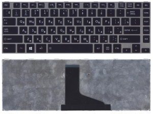 Клавиатура для ноутбука Toshiba L800 L830 черная с серой рамкой