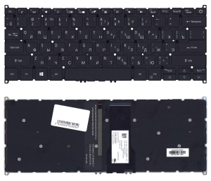 Клавиатура для ноутбука Acer Aspire A514-52 черная с подсветкой