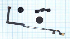 Кнопка Home для Apple Ipad Air черная со шлейфом