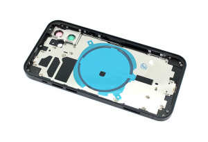 Задняя крышка (корпус) в сборе с рамкой для Apple iPhone 12, черная