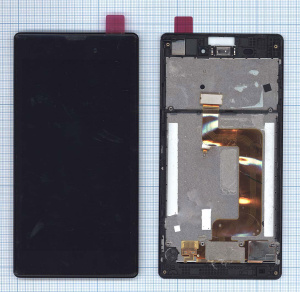 Дисплей для Sony Xperia T3 черный с рамкой