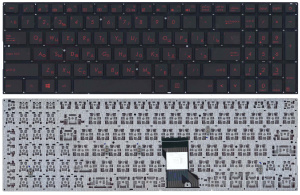 Клавиатура для ноутбука Asus N541 черная с красными кнопками