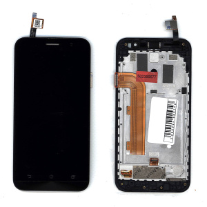 Модуль (матрица + тачскрин) для Asus ZenFone Go ZB500KL черный с рамкой уценка Б/У