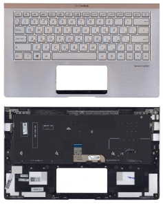 Топкейс для Asus UX333FA серебристый с подсветкой