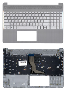 Топкейс для HP 15S-EQ 15S-FQ серый с подсветкой