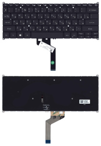 Клавиатура для ноутбука Acer Swift 5 SF514-52T черная с подсветкой