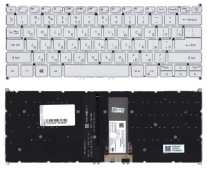 Клавиатура для ноутбука Acer Swift 3 SF313-51 серебристая с подсветкой