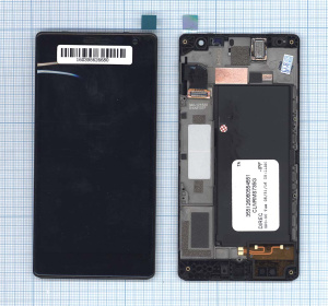 Дисплей для Nokia Lumia 730 Dual черный с рамкой