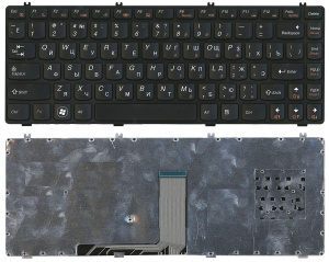 Клавиатура для ноутбука Lenovo IdeaPad Y470 черная рамка черная