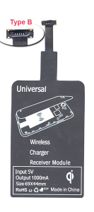 QI-адаптер для беспроводной зарядки Универсальный под разъем micro usb (Type B)