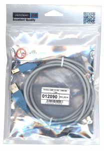 Кабель Vention USB 2.0 AM - USB BM 1,5m серый круглый