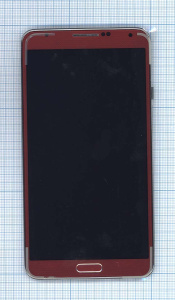 Дисплей для Samsung Galaxy Note 3 SM-N900 красный с рамкой