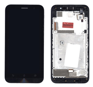 Дисплей для Asus ZenFone Go ZB500KG черный с рамкой