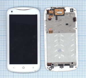 Дисплей для Acer Liquid E2 Duo V370 белый c рамкой