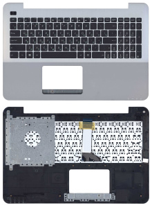 Топкейс для Asus X555 черно-серебристый