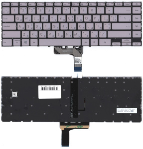 Клавиатура для ноутбука Asus ZenBook 14 UX425 серебристая с подсветкой