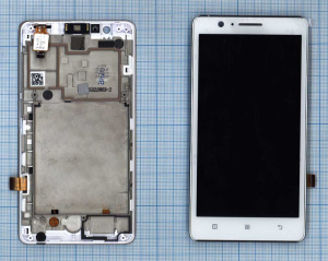 Дисплей для Lenovo A536 белый с рамкой
