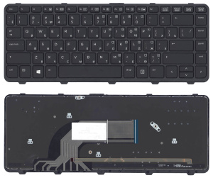 Клавиатура для HP ProBook 430 G2 черная с рамкой с подсветкой
