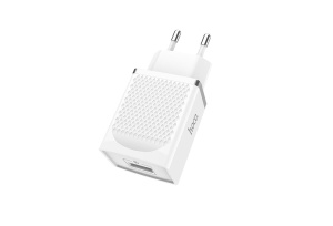 Блок питания (сетевой адаптер) HOCO С42A Vast power QC3.0, 18W, один порт USB, 5V, 3.0A, белый