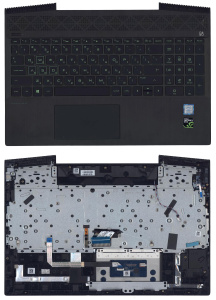 Топкейс для HP Pavilion Gaming 15-CX Б/У зеленая подсветка