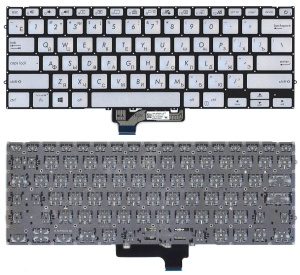 Клавиатура для ноутбука Asus Zenbook UM431DA серебристая
