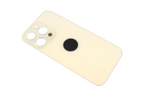 Задняя крышка (стекло) для iPhone 14 Pro (A2891) в сборе со стеклом камеры (узкий вырез) золотая