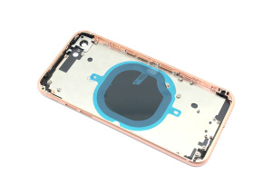 Задняя крышка (корпус) в сборе с рамкой для Apple iPhone 8 розовая (Rose Gold)