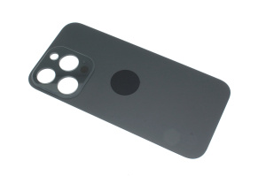 Задняя крышка (стекло) для iPhone 14 Pro (A2891) в сборе со стеклом камеры (узкий вырез) черная