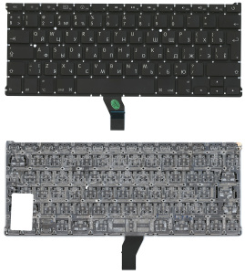 Клавиатура для ноутбука MacBook A1369 2010+  черная, большой ENTER RU