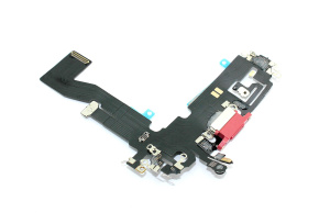 Шлейф с разъемом зарядки и микрофоном для Apple iPhone 12, iPhone 12 Pro, красный