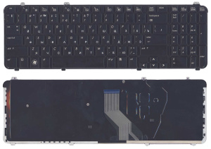 Клавиатура для ноутбука HP Pavilion DV6-1000 DV6-2000 глянцевая черная