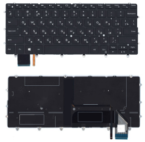 Клавиатура для ноутбука Dell XPS 13 9370 черная с подсветкой