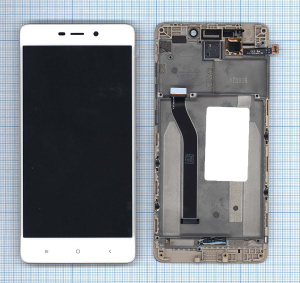 Дисплей для Xiaomi Redmi 4 Prime / Redmi 4 Pro белый с рамкой