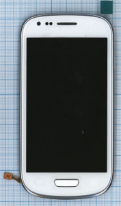 Дисплей для Samsung Galaxy S3 III mini GT-I8190 белый с рамкой
