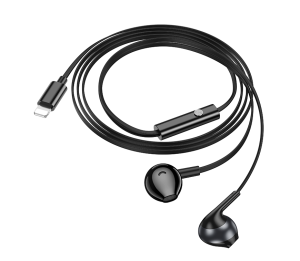Проводные наушники HOCO M115 Sagacious, Lightning, 1.2 м, черный