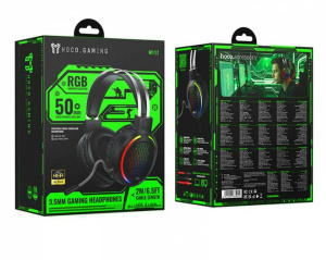 Наушники игровые HOCO W117 полноразмерные с микрофоном (USB+3.5мм), черный
